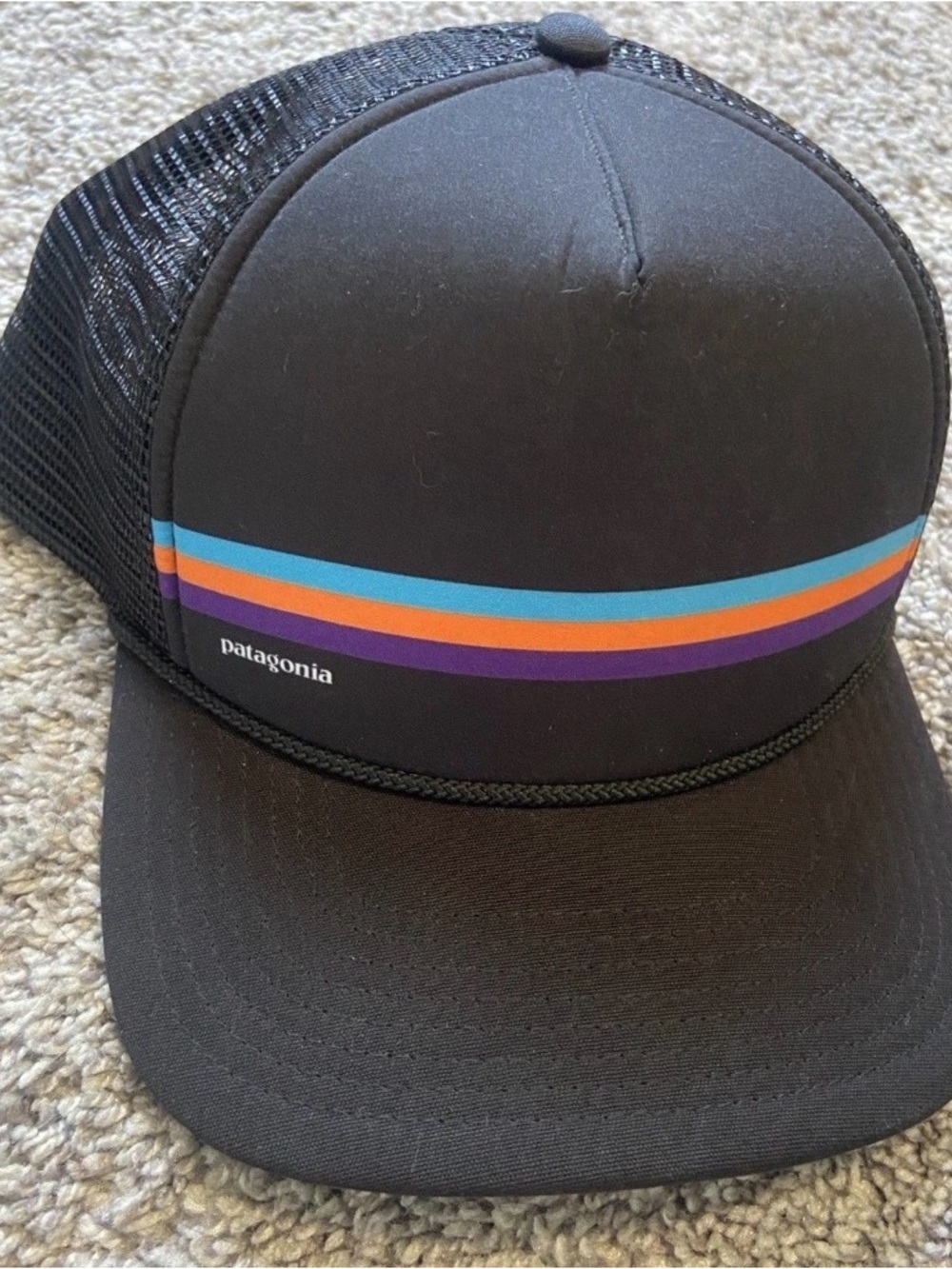 Patagonia trucker hat cap one size adjustable black